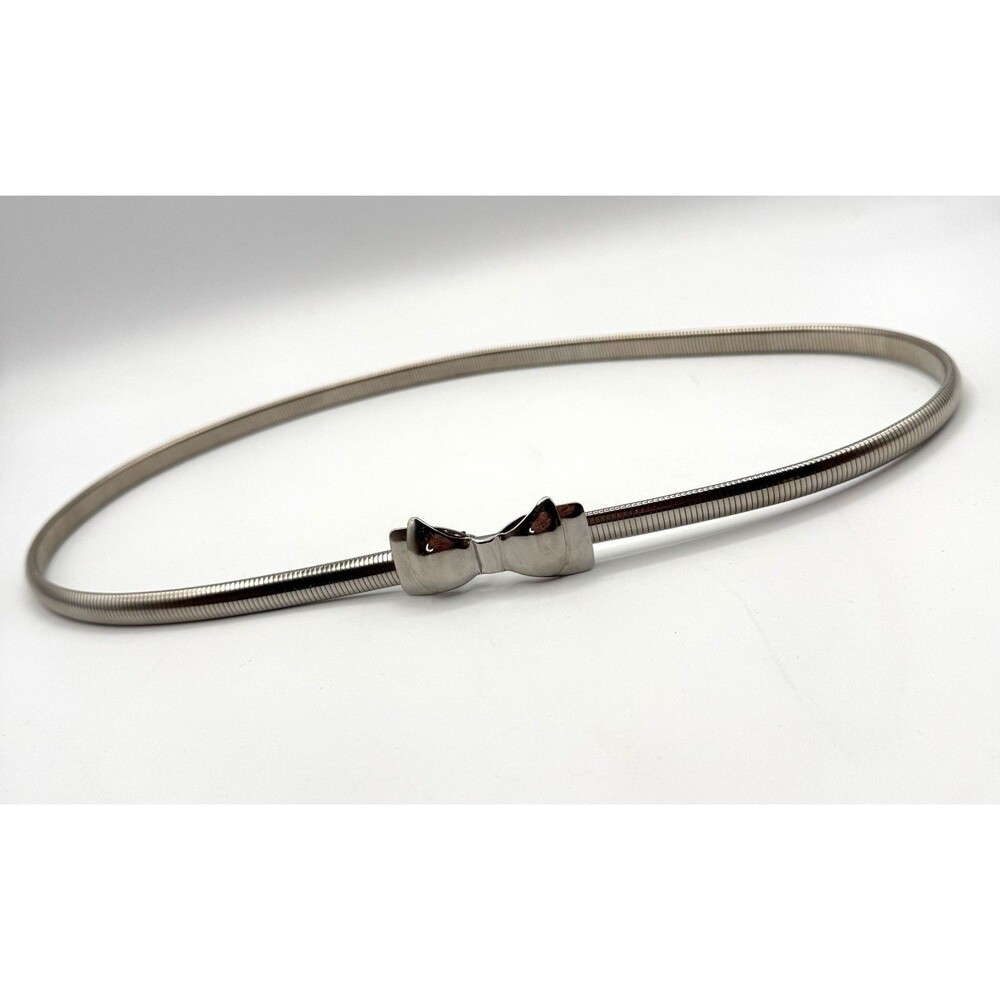 Vintage 1980s Expandable Bow Tie Metal Waist Belt 34–40” USA